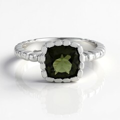 Anello in argento con Moldavite