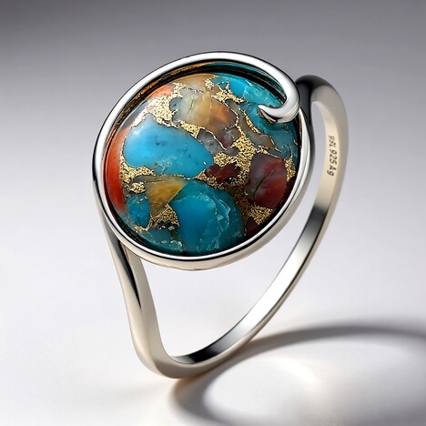 Bague en argent et Pierre fine