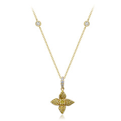 Gelber SI2 Brillant-Goldhalskette (CIRARI)