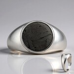 Anello in argento con Meteoriti di Aletai