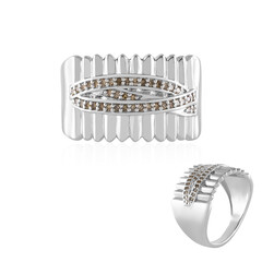 Bague en argent et Diamant champagne I2 (de Melo)