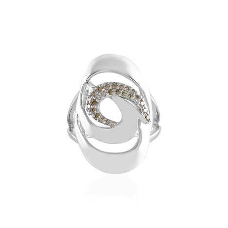 Anillo en plata con Diamante I3 champán (de Melo Essence)