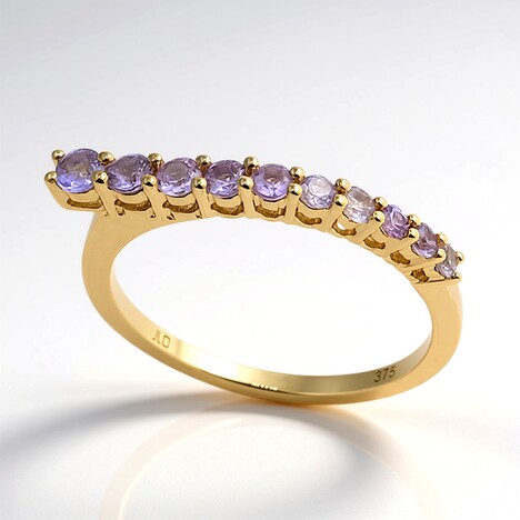 Anello in oro con Zaffiro Ceylon Porpora (non riscaldato)