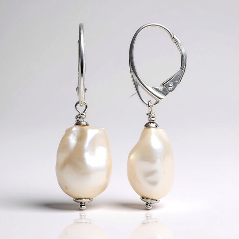 Orecchini in argento con Perla d'Acqua Dolce Bianca