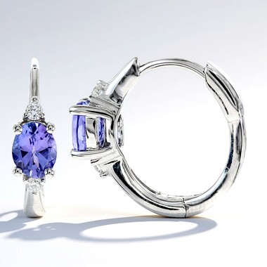 Pendientes en oro con Tanzanita AAA (CIRARI)