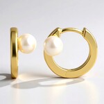Orecchini in argento con Perla d'Acqua Dolce Bianca (Adela Silber)