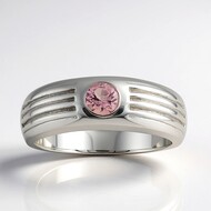 Brasilianischer Pinkfarbener Turmalin-Silberring (Pallanova)