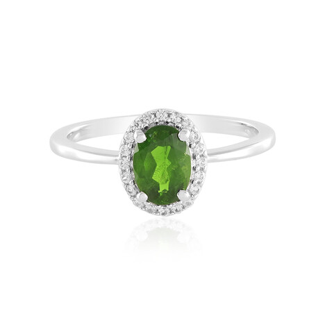 Anello in argento con Diopside Russo