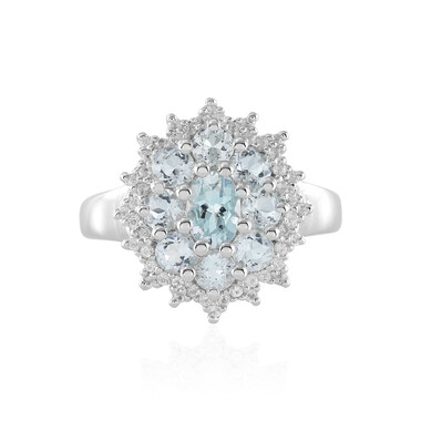 Brasilianischer Aquamarin-Silberring