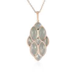 Collier en argent et Pierre de lune verte (KM by Juwelo)