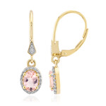 Pendientes en oro con Morganita de Marropino