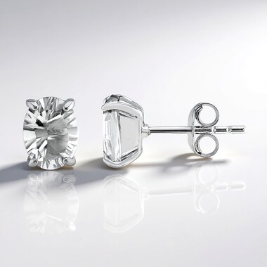Boucles d'oreilles en argent et Topaze blanche