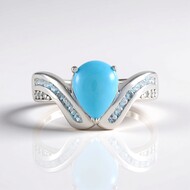 Anillo en plata con Turquesa bella durmiente