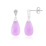 Fliederfarbener Quarz-Silberohrringe