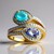 Anello in oro con Apatite Paraiba (Adela Gold)