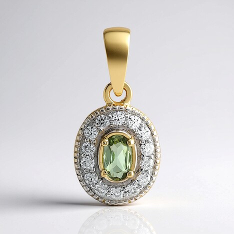 Pendentif en or et Tanzanite verte non chauffée