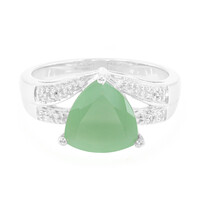 Anello in argento con Calcedonio Verde