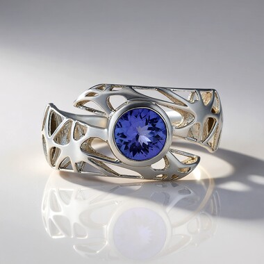Tansanit-Goldring (Ornaments by de Melo)