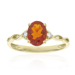 Bague en or et Opale de Feu du Mexique (CIRARI)