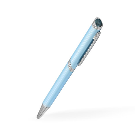 Bolígrafo en latón con Topacio azul cielo