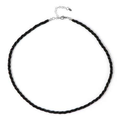 Black Spinel Silver Necklace