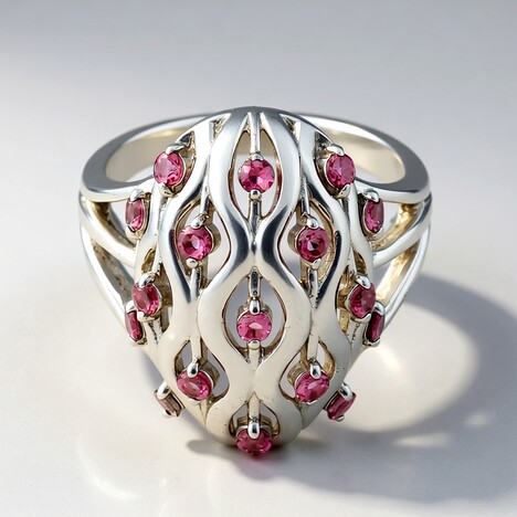 Anello in argento con Tormalina Rosa