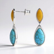 Pendientes en plata con Turquesa (dagen)