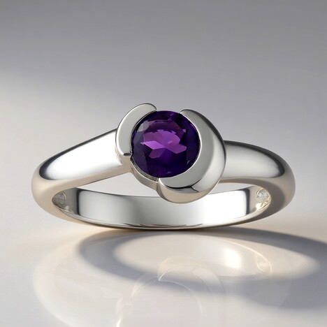 Anello in argento con Ametista Uruguay (Pallanova)