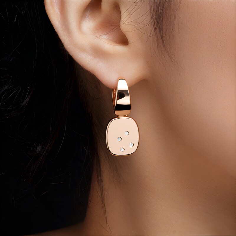 Pendientes en plata con Diamante rosa de Francia Argyle I1 (Annette)