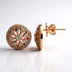 Orecchini in oro con Diamante Rose de France SI1 di Argyle (Annette)