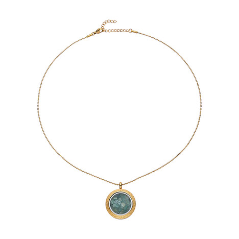 Brasilianischer Smaragd-Edelstahlhalskette