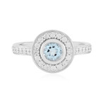 Anillo en plata con Topacio azul cielo