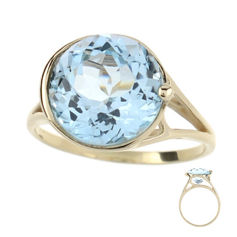 9K Sky Blue Topaz Gold Ring (dagen)