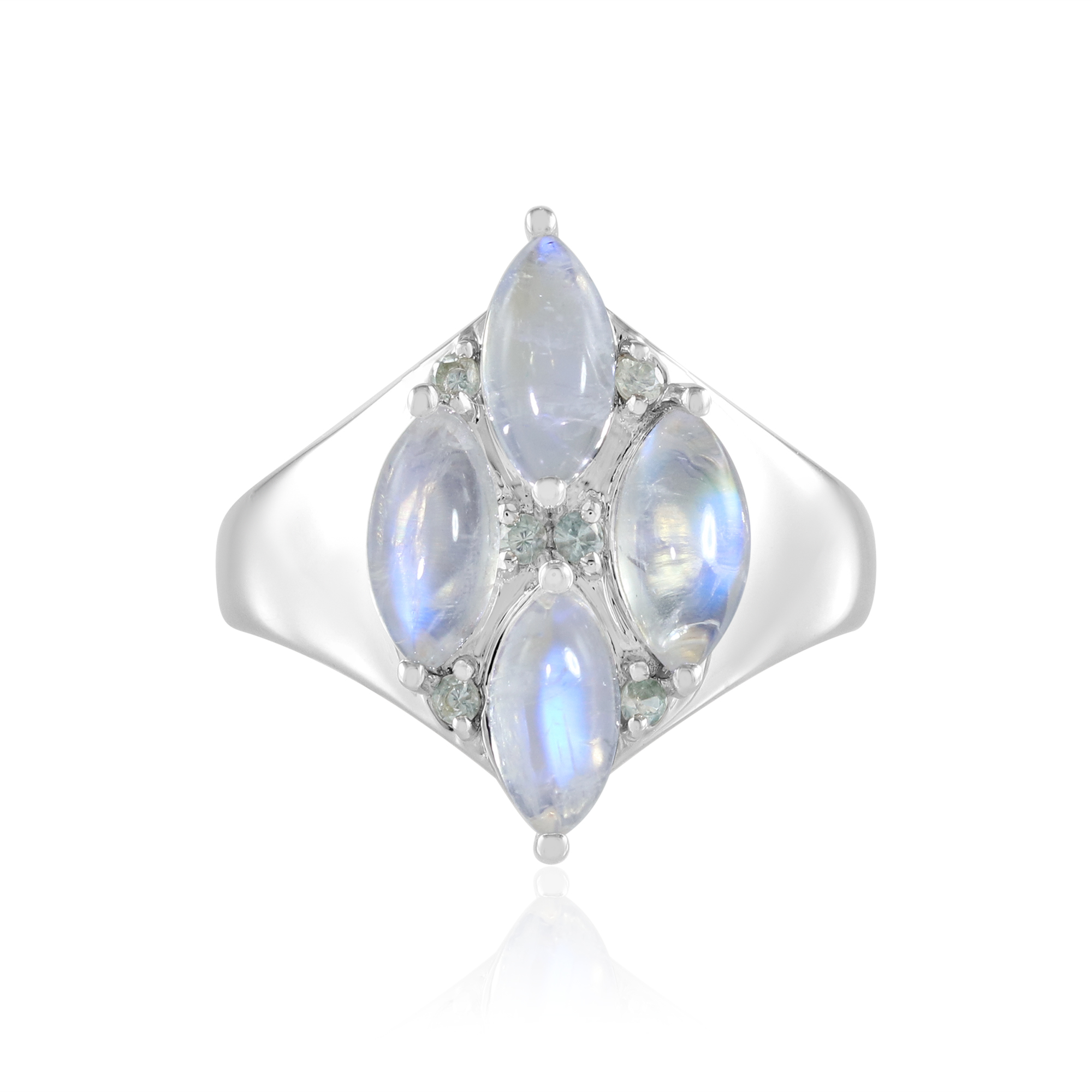 Bella Pietra di Luna Gemma 925 Argento Sterling Tutte le Misure Anello Bella Pietra di Luna Gemma 925 Argento Sterling Tutte le Misure Anello