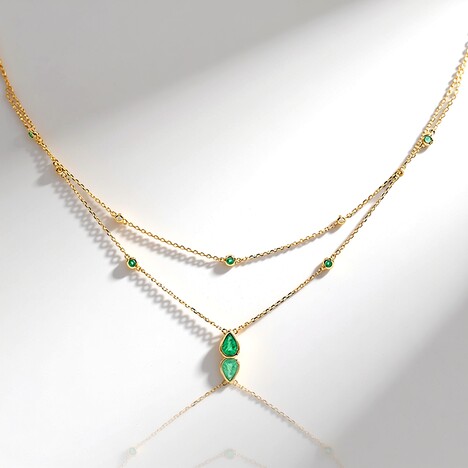 Collana in oro con Smeraldo Zambia AAA (CIRARI)
