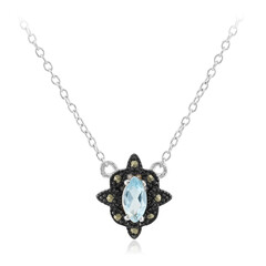 Himmelblauer Topas-Silbercollier