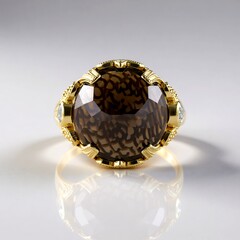 Anello in argento con Quarzo Fumè