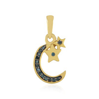 Pendentif en argent et Diamant SI1 bleu