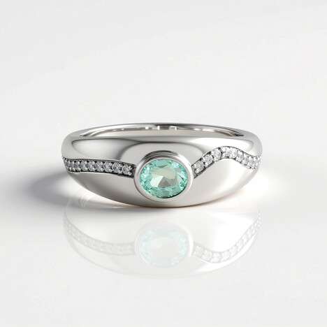 Anello in argento con Smeraldo Color Paraiba (SAELOCANA)