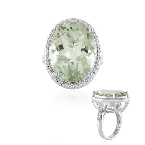 Grüner Amethyst-Silberring