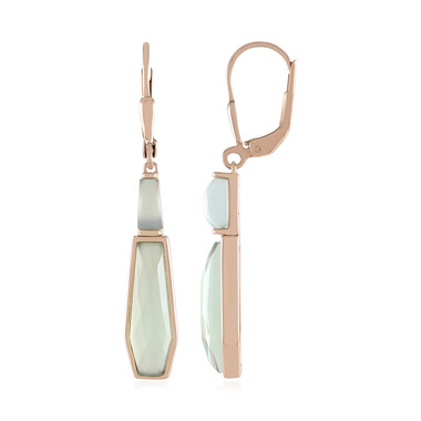 Zilveren oorbellen met groene chalcedoonstenen (KM by Juwelo)