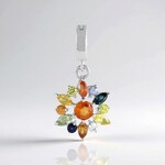 Ciondolo in argento con Zaffiro Fancy