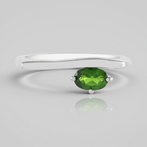 Anello in argento con Diopside Russo
