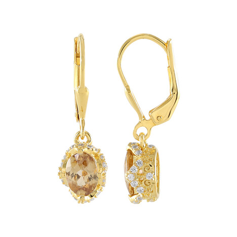 Pendientes en plata con Zircón amarillo canario