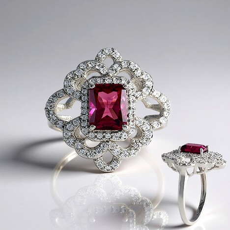 Anello in argento con Tormalina Rosa Nigeriana