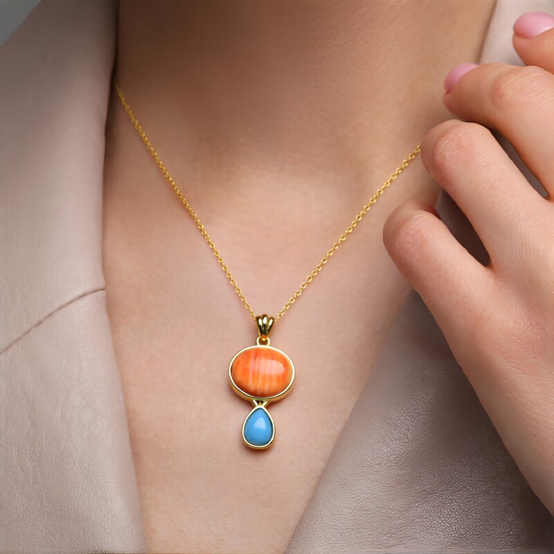 Pendentif en argent et Spondylus