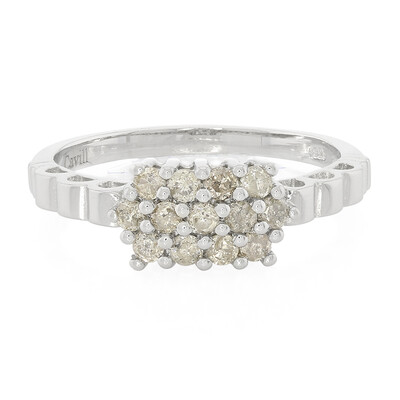 Bague en argent et Diamant chocolat