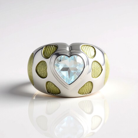 Anello in argento con Topazio Blu Cielo (Adela Silber)