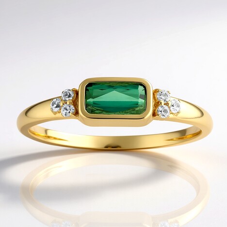 Anello in oro con Tormalina Verde di Benedito