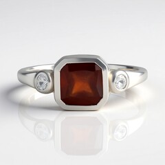 Anello in argento con Granato Essonite